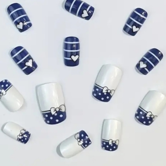 2/$16 Hearts, Bows, Polka-dots, & Stripes Press on Nails - Picture 4 of 12
